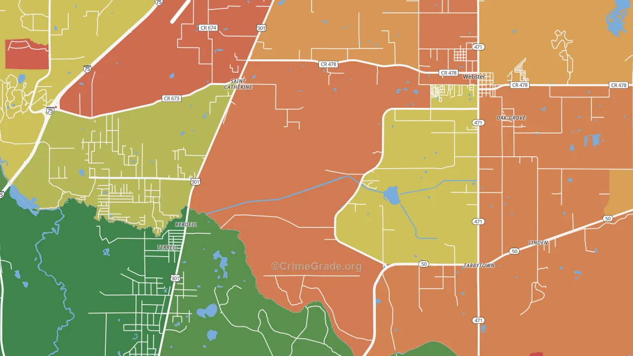 Webster, FL Map of Assault Rates
