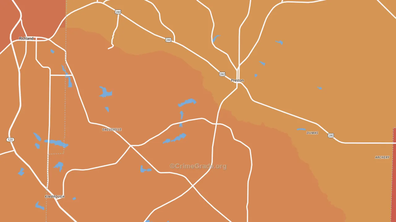 Webster, GA Map of Assault Rates