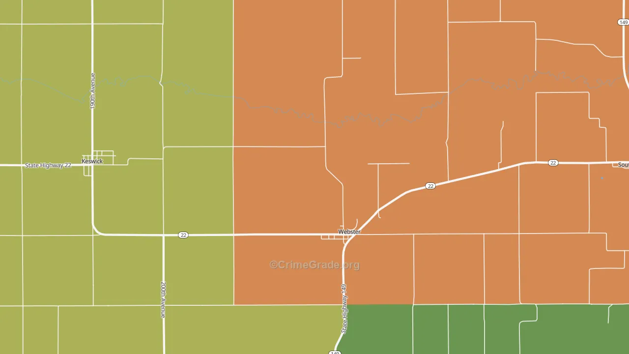 Webster, IA Map of Assault Rates