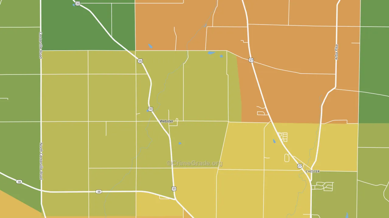 Webster, IN Map of Assault Rates