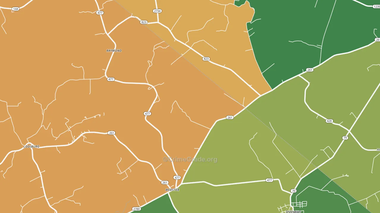 Webster, KY Map of Assault Rates