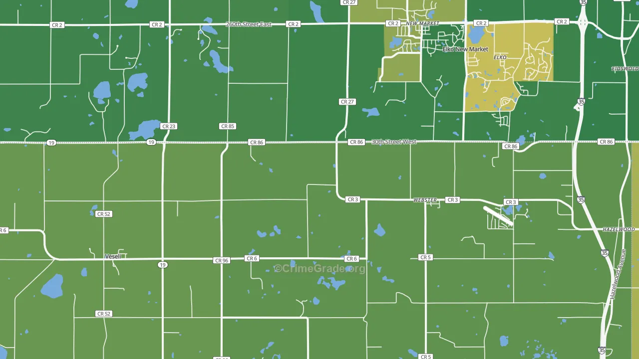 Webster, MN Map of Assault Rates