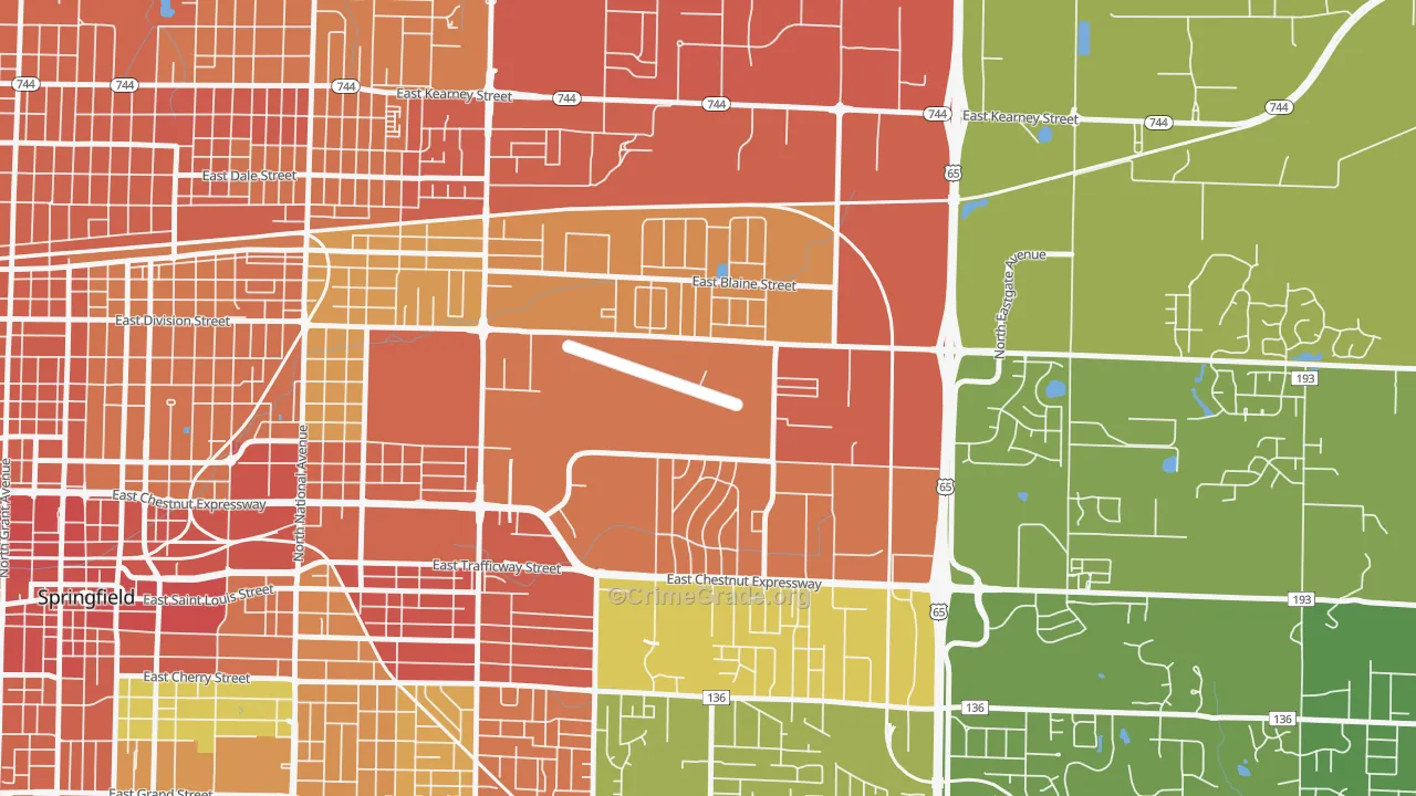 Webster Park-Shady Dell, Springfield, MO Map of Assault Rates