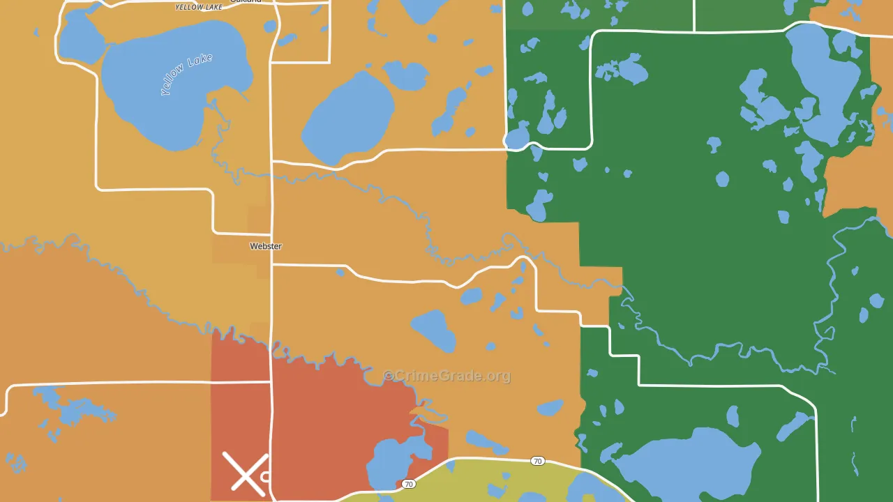 Webster, WI Map of Assault Rates