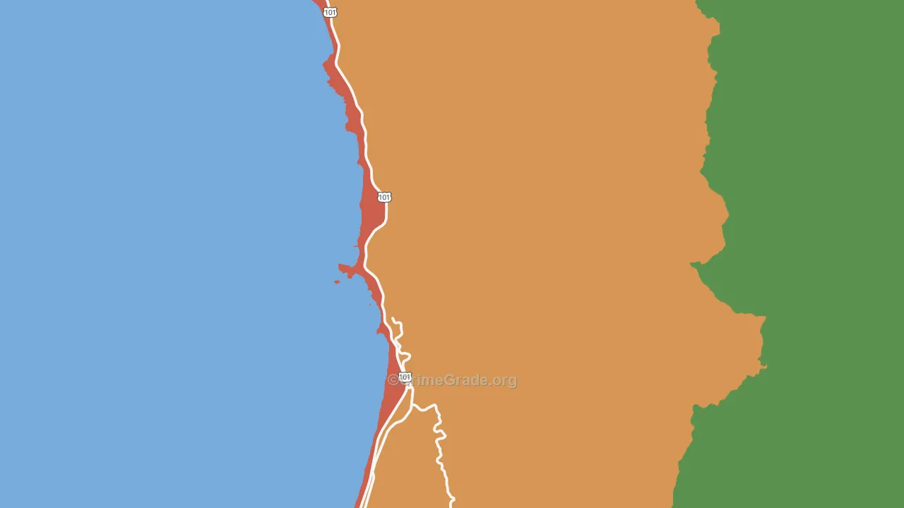 Wedderburn, OR Map of Assault Rates