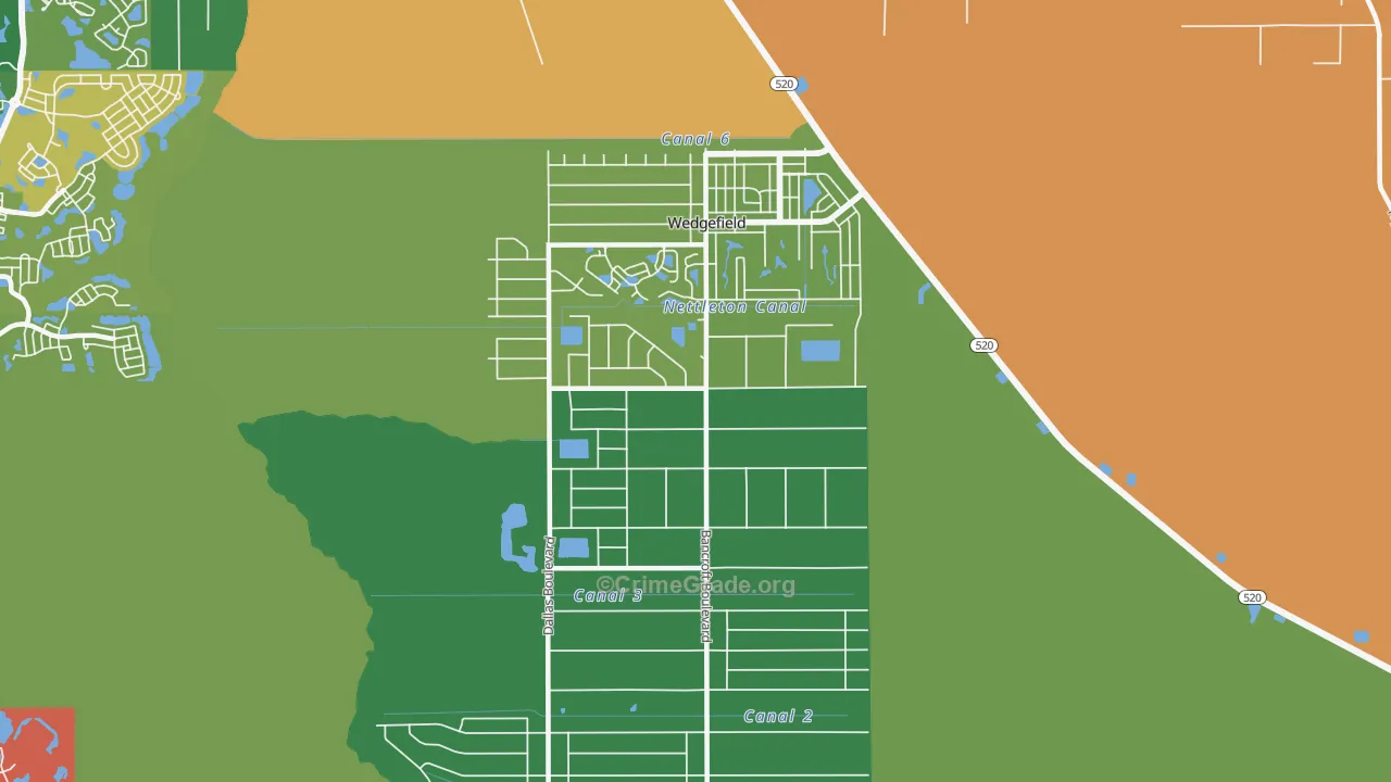 Wedgefield, FL Map of Assault Rates