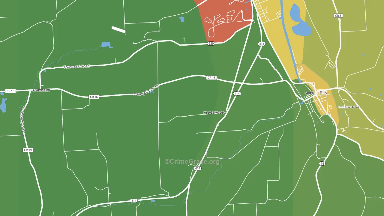 Wedgewood, NY Map of Assault Rates