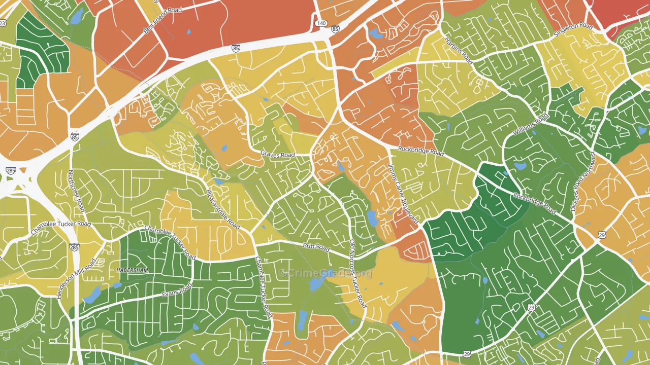 Wedgewood, Tucker, GA Map of Assault Rates