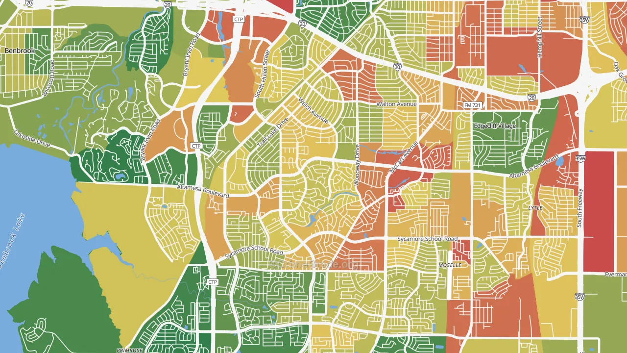 Wedgwood, Fort Worth, TX Map of Assault Rates