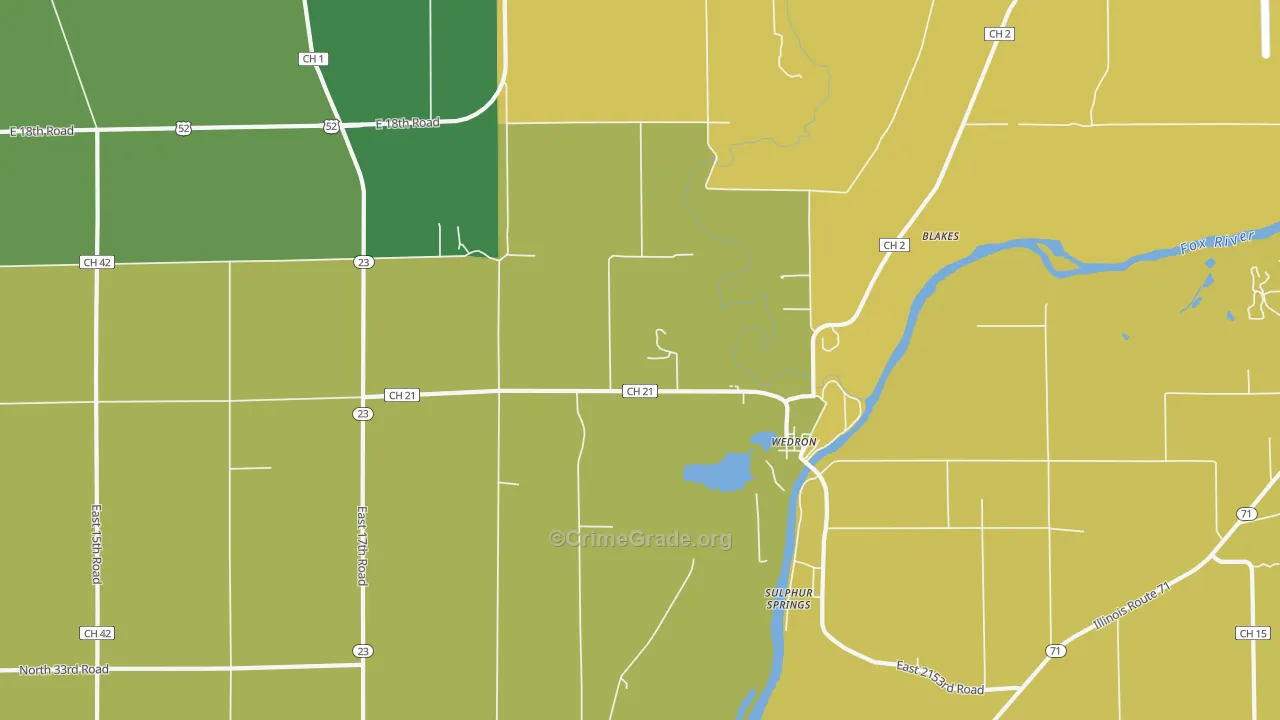 Wedron, IL Map of Assault Rates