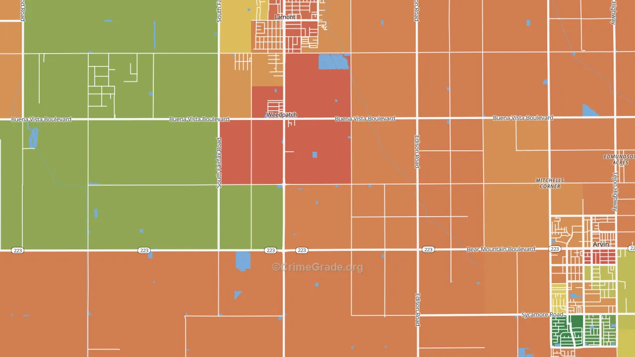 Weedpatch, CA Map of Assault Rates