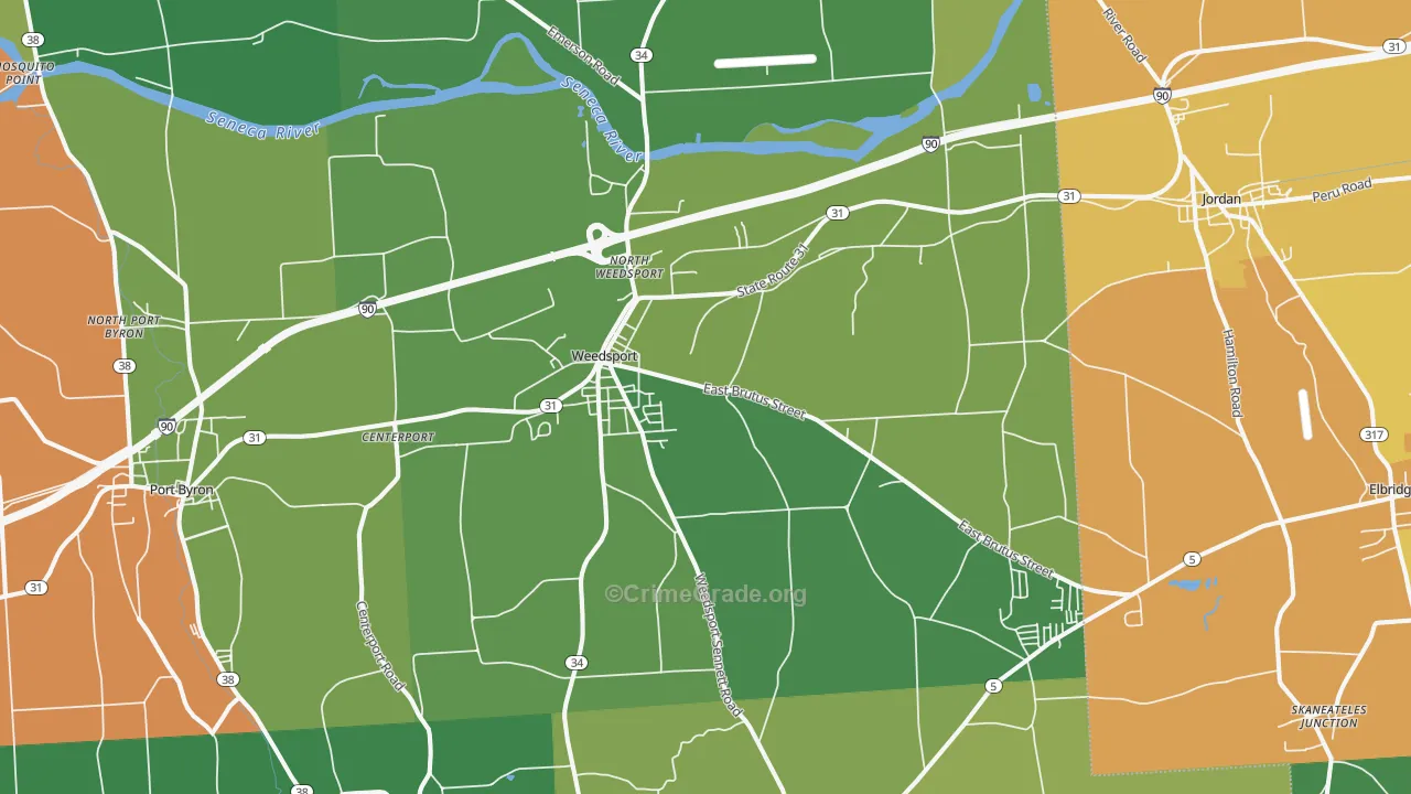 Weedsport, NY Map of Assault Rates