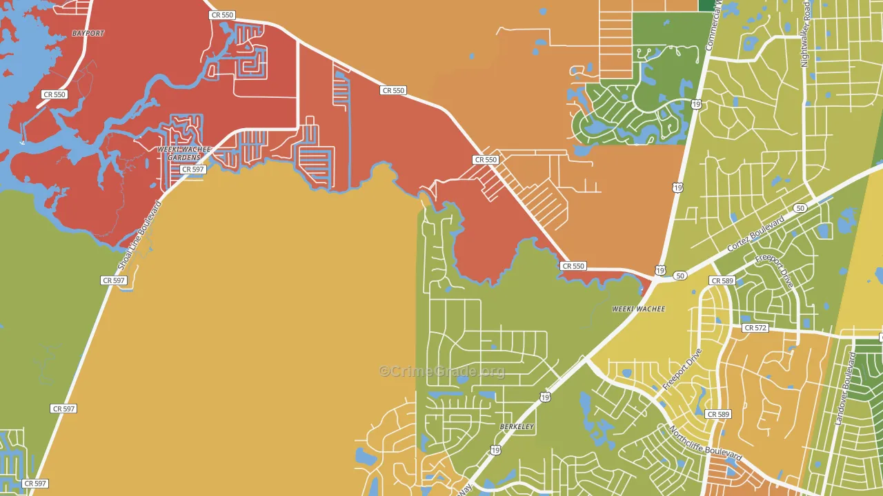 Weeki Wachee, FL Map of Assault Rates