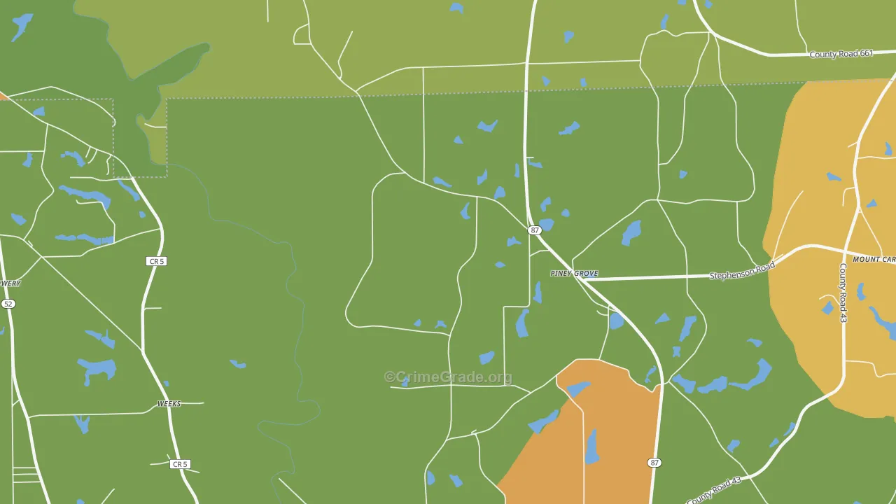 Weeks, AL Map of Assault Rates