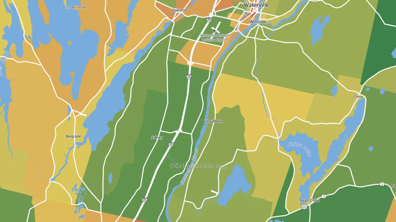 Weeks Mills, ME Map of Assault Rates