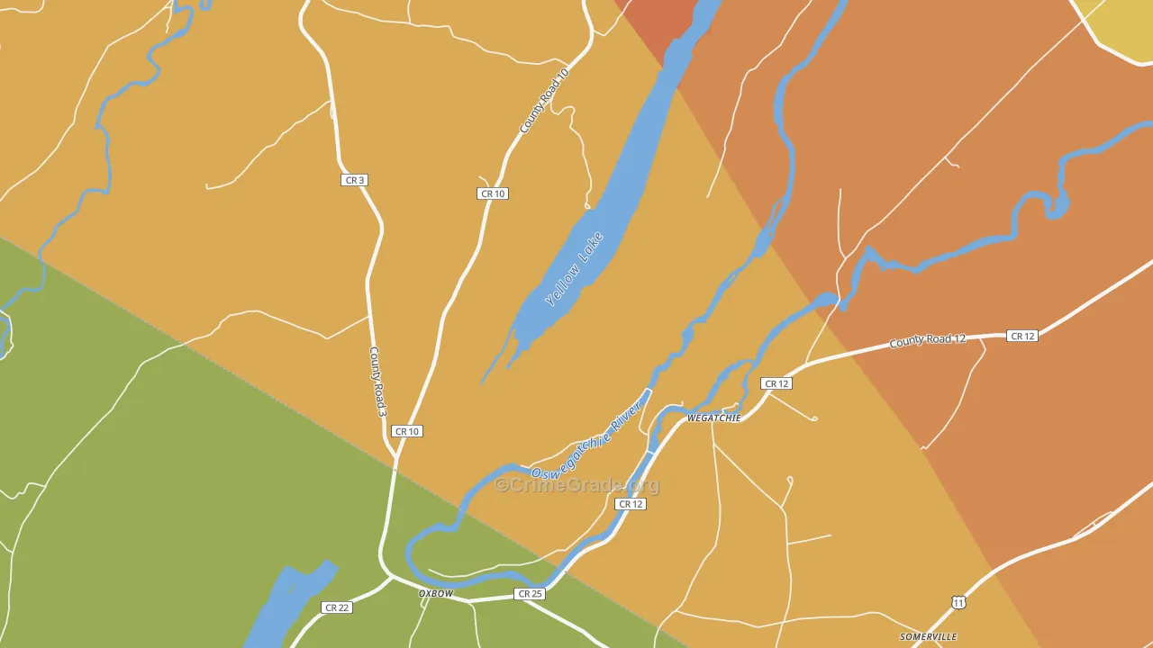 Wegatchie, NY Map of Assault Rates