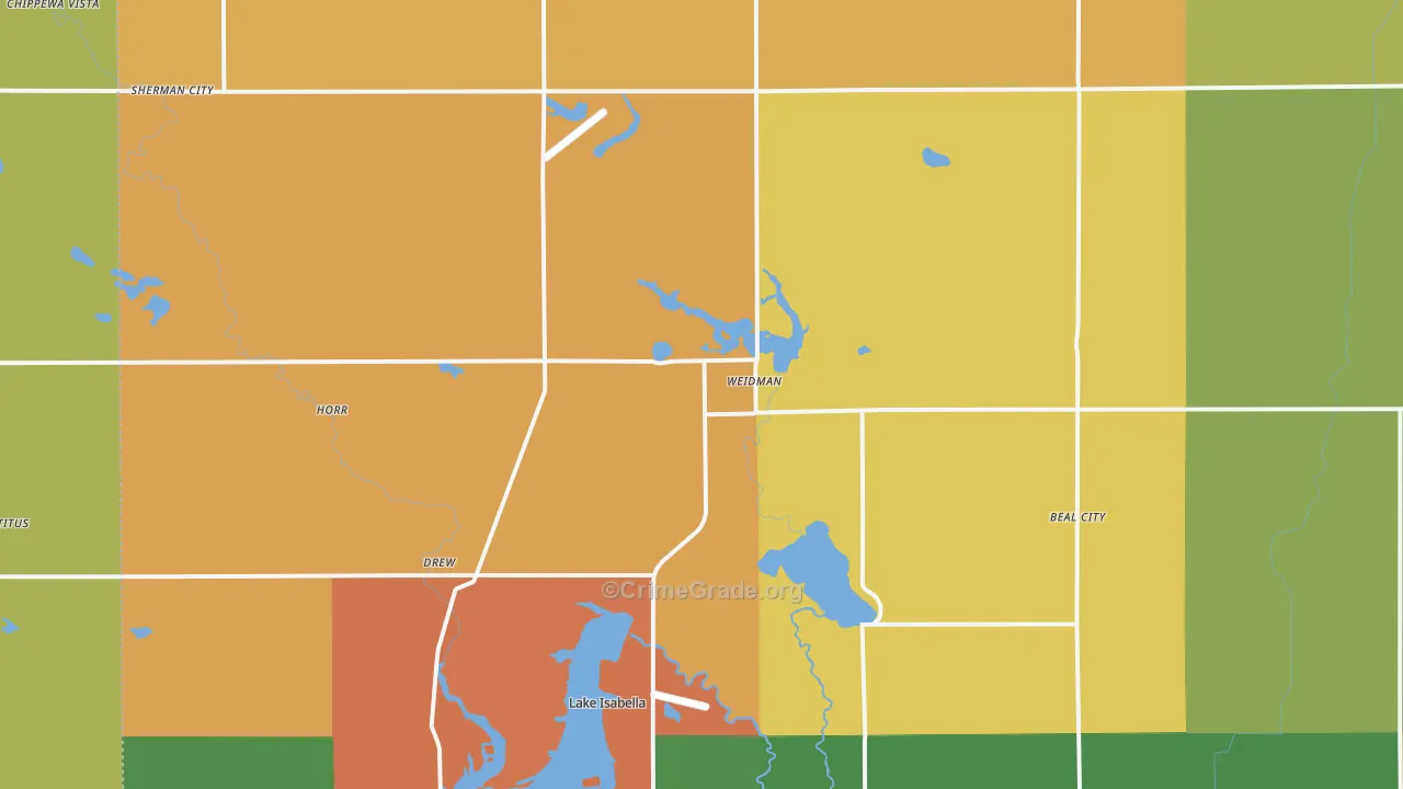 Weidman, MI Map of Assault Rates