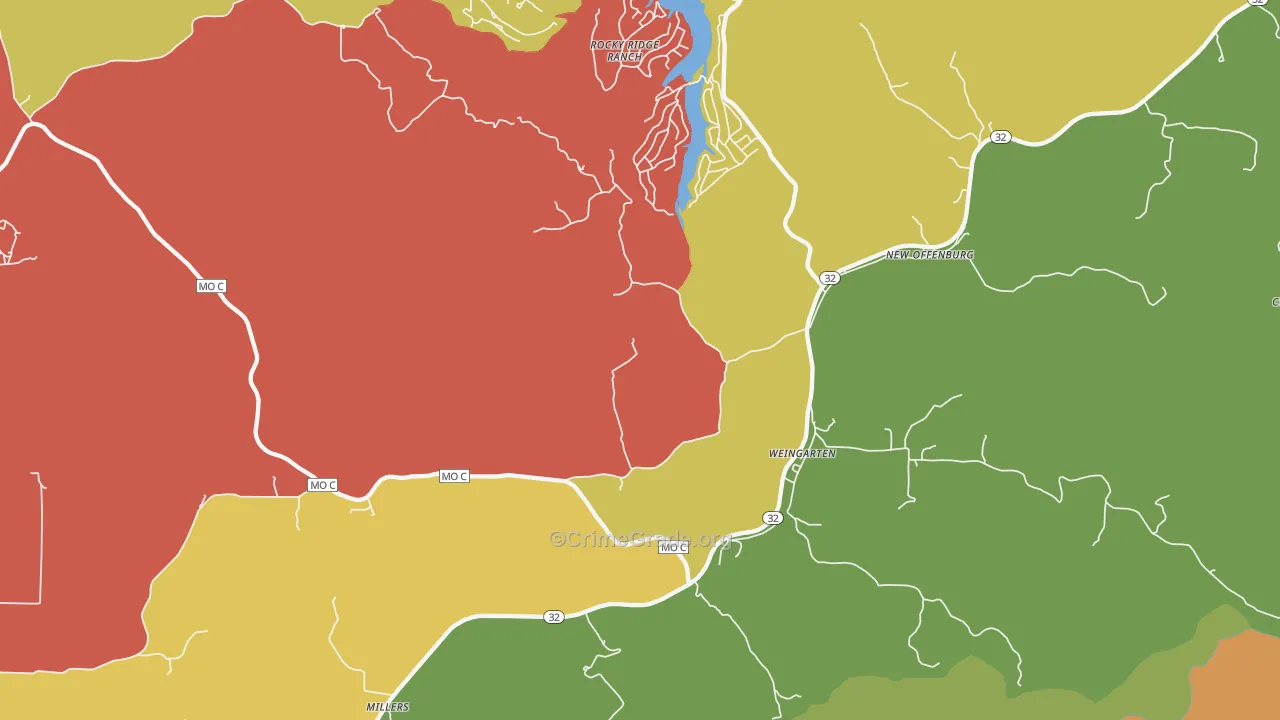 Weingarten, MO Map of Assault Rates