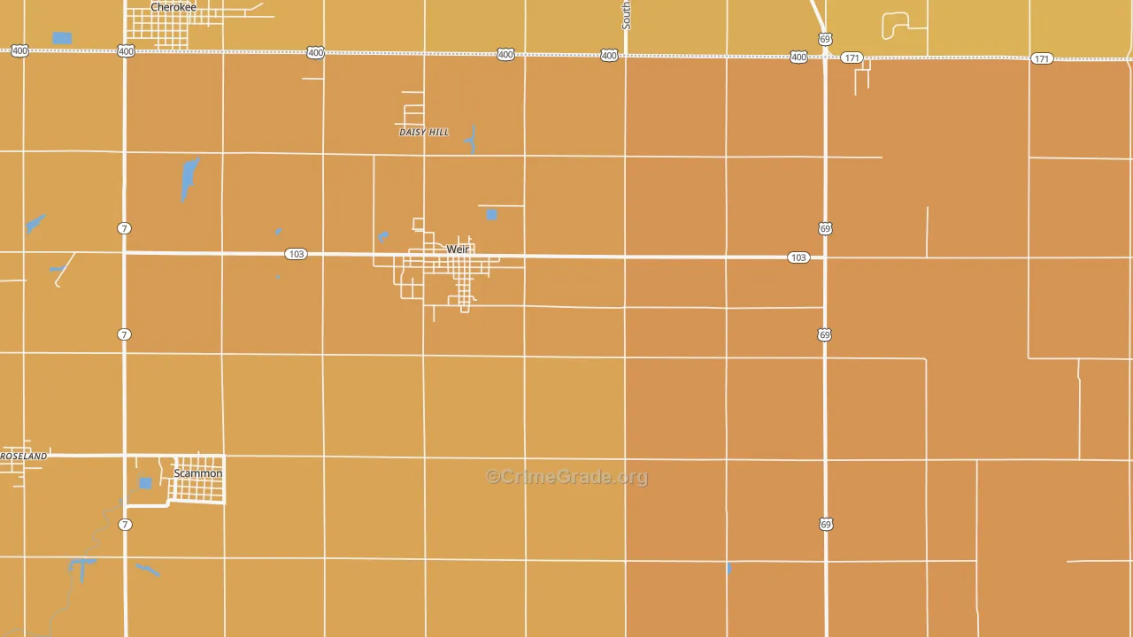 Weir, KS Map of Assault Rates