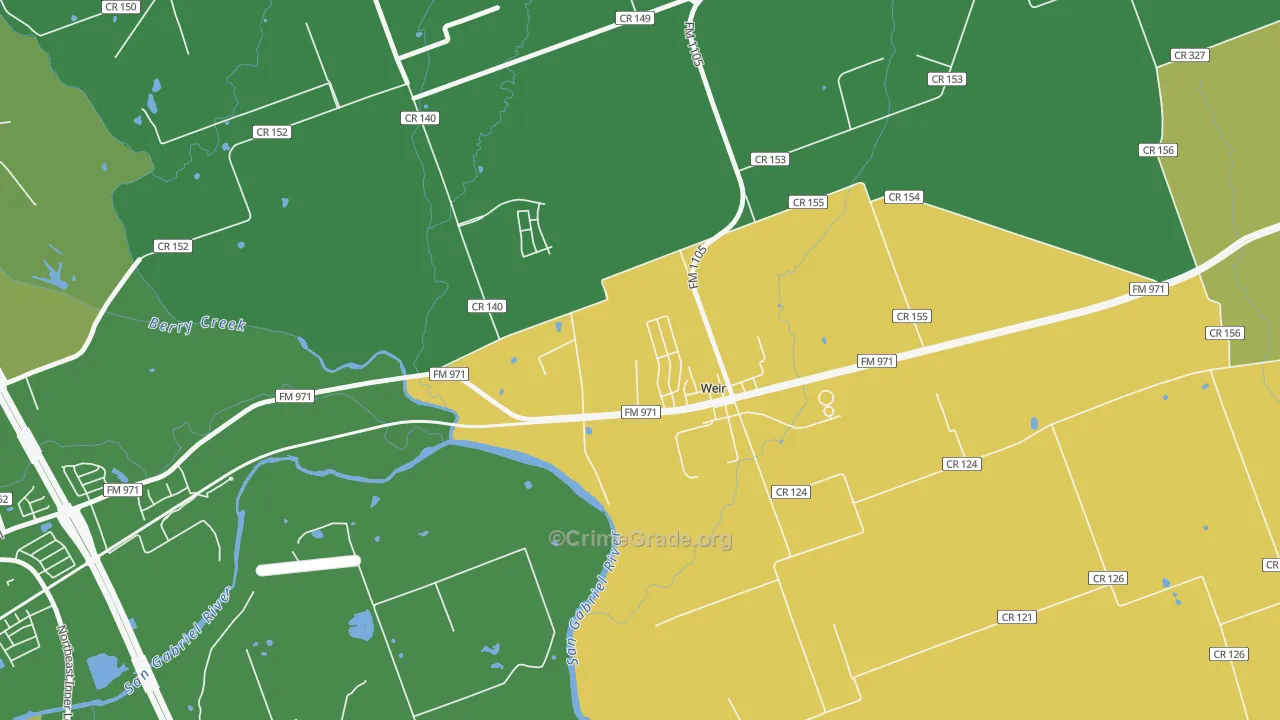 Weir, TX Map of Assault Rates
