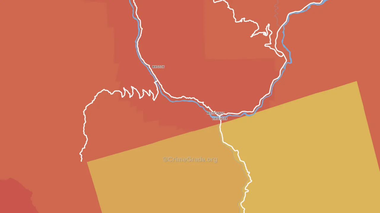 Weitchpec, CA Map of Assault Rates