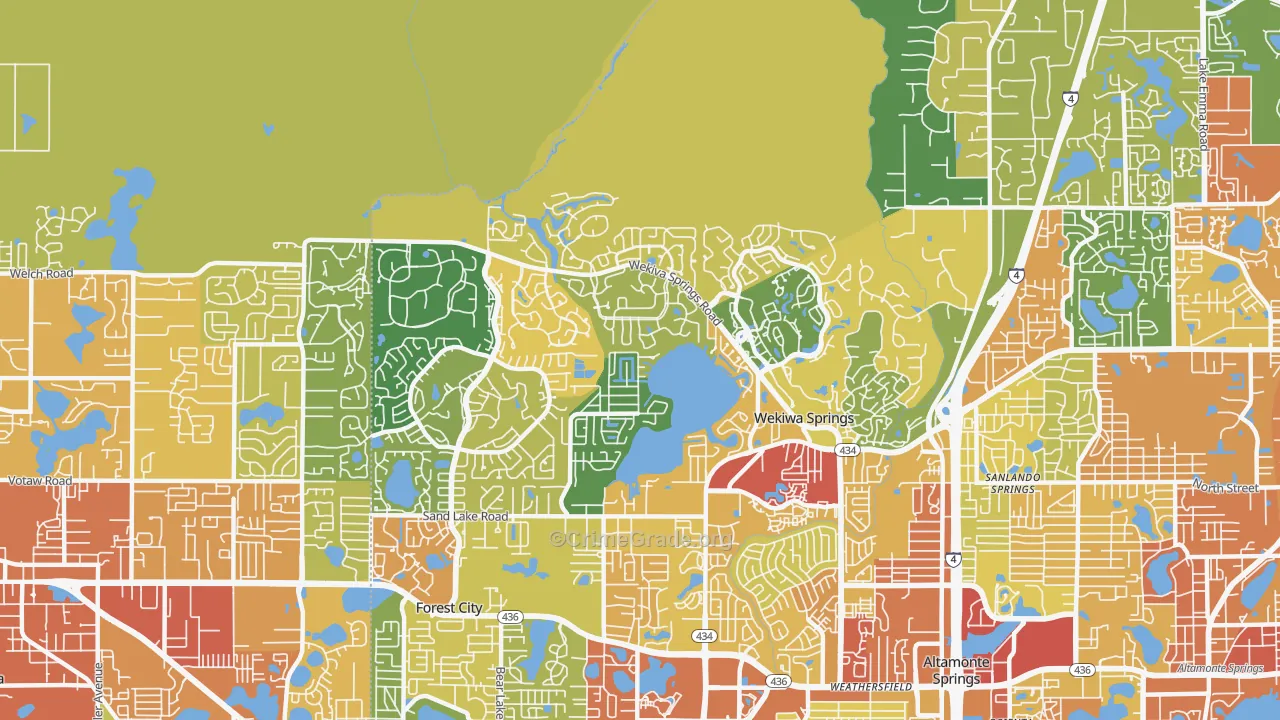 Wekiwa Springs, FL Map of Assault Rates