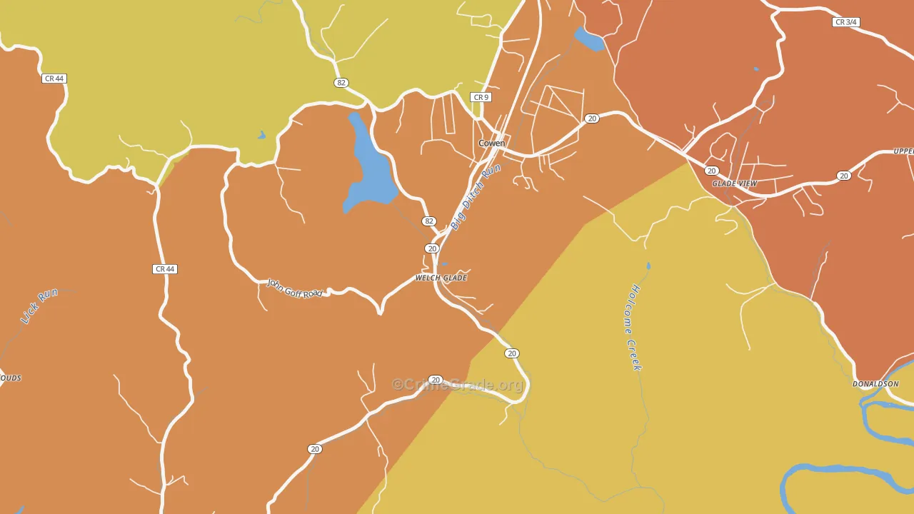 Welch Glade, WV Map of Assault Rates