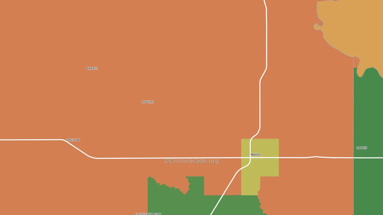 Welch, OK Map of Assault Rates