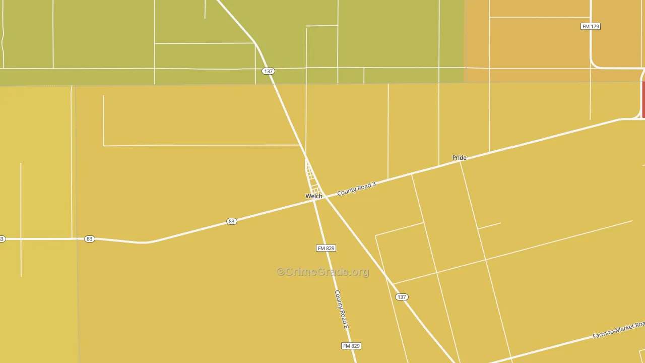Welch, TX Map of Assault Rates