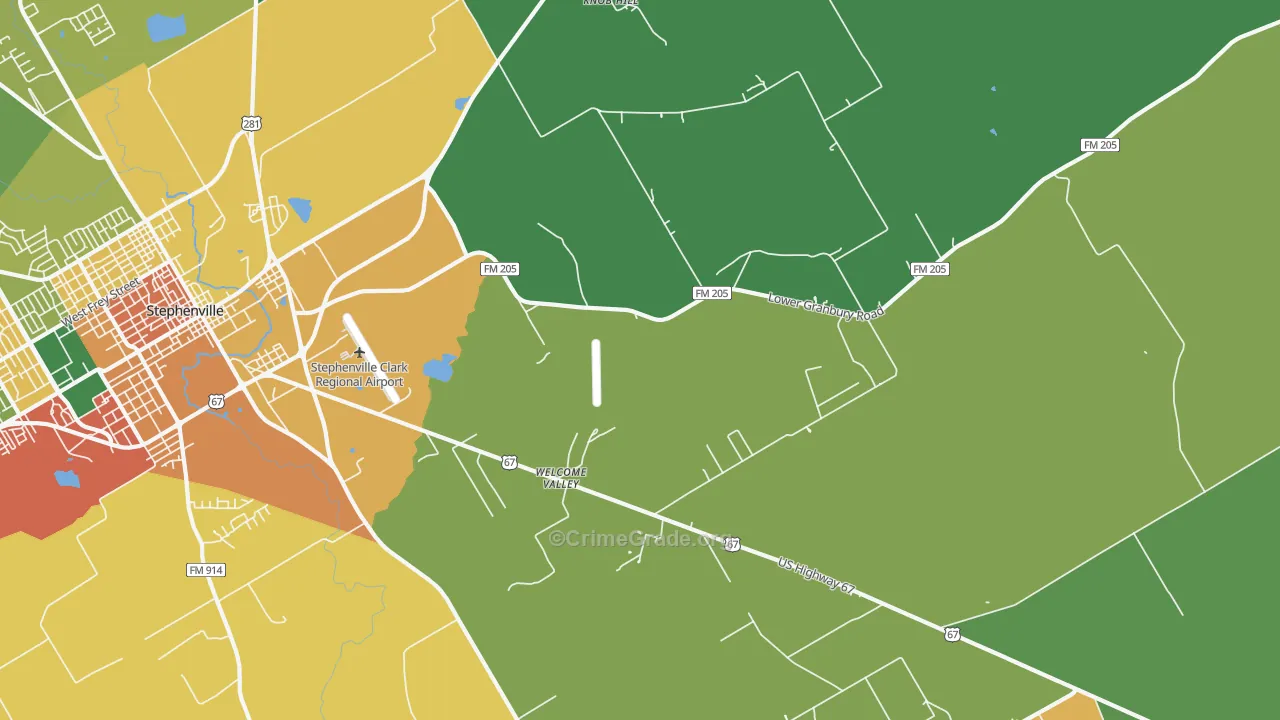 Welcome Valley, TX Map of Assault Rates