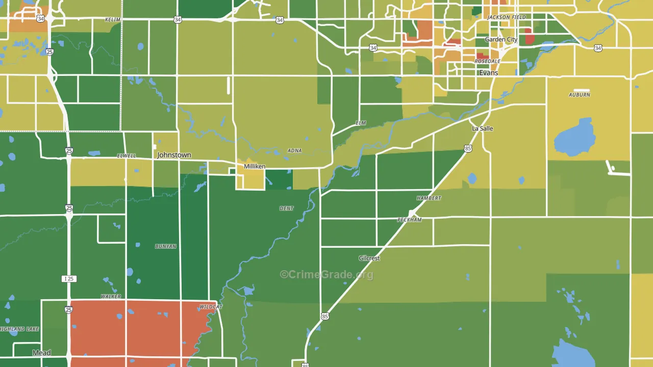 Weld County, CO Map of Assault Rates