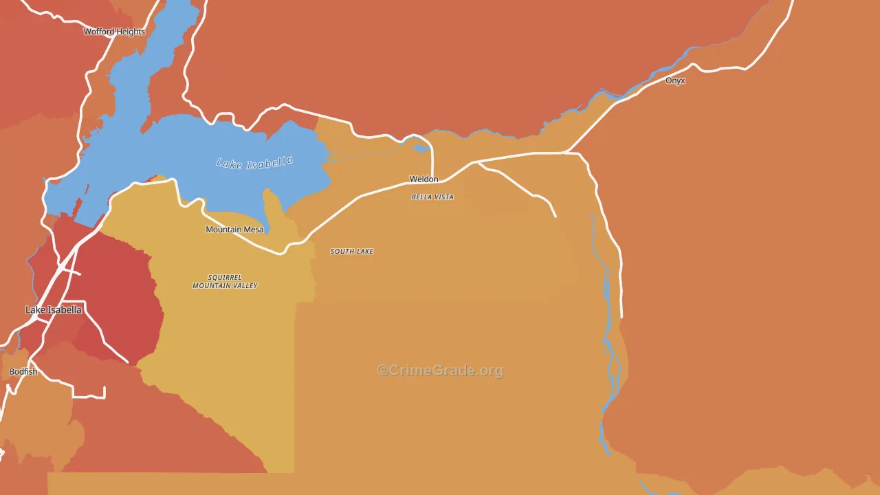 Weldon, CA Map of Assault Rates