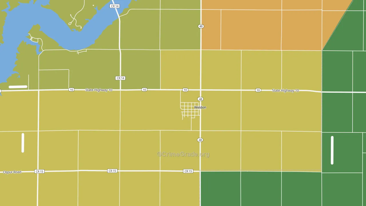 Weldon, IL Map of Assault Rates