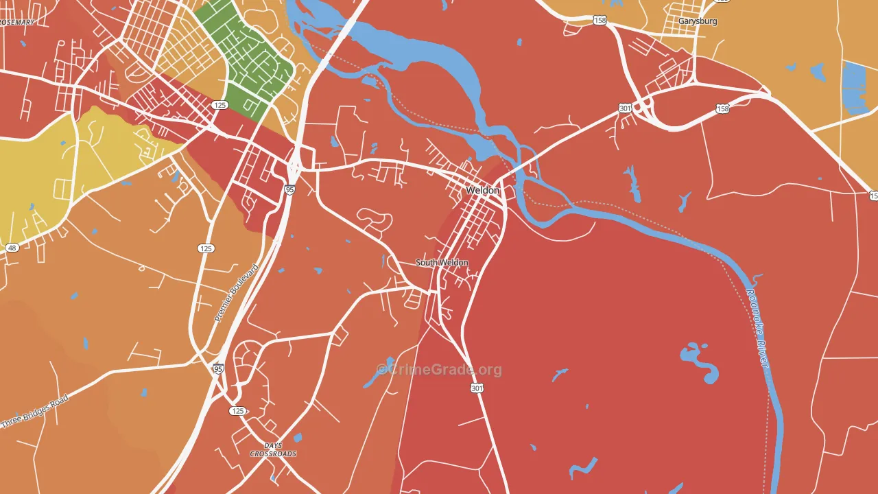 Weldon, NC Map of Assault Rates