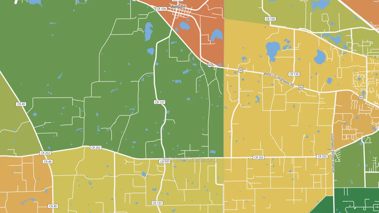Wellborn, FL Map of Assault Rates