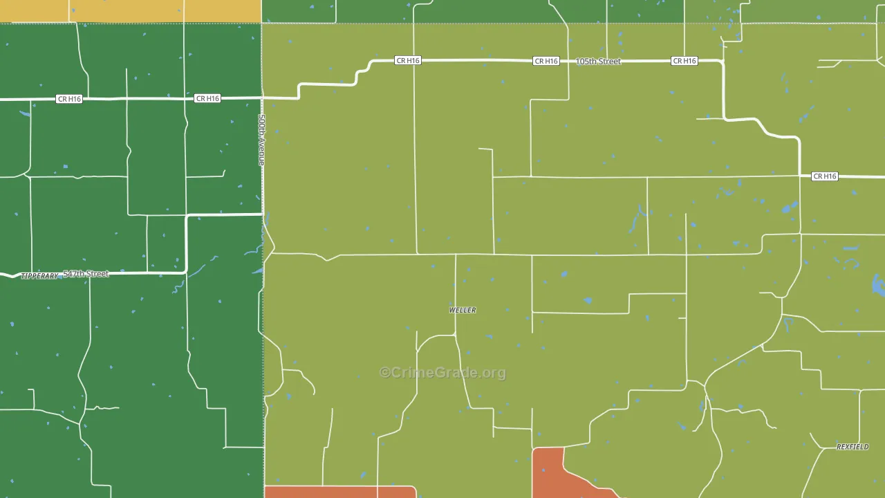 Weller, IA Map of Assault Rates