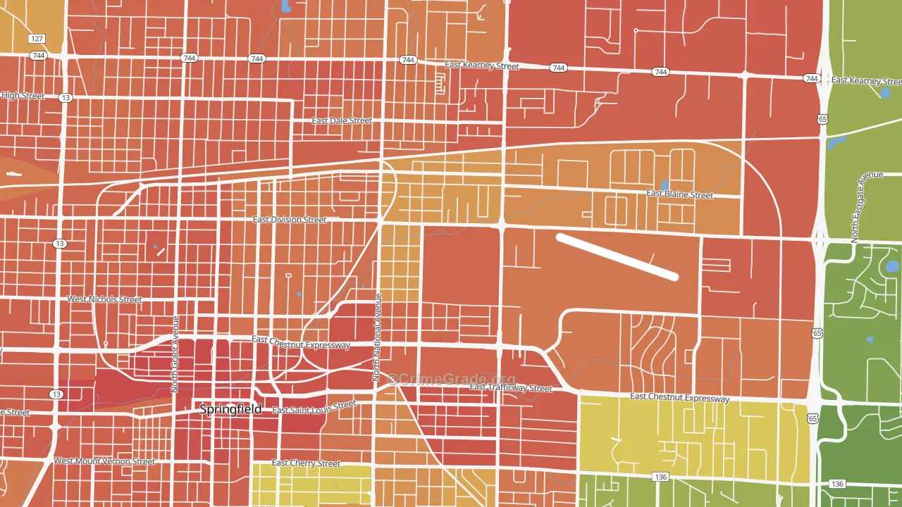 Weller, Springfield, MO Map of Assault Rates