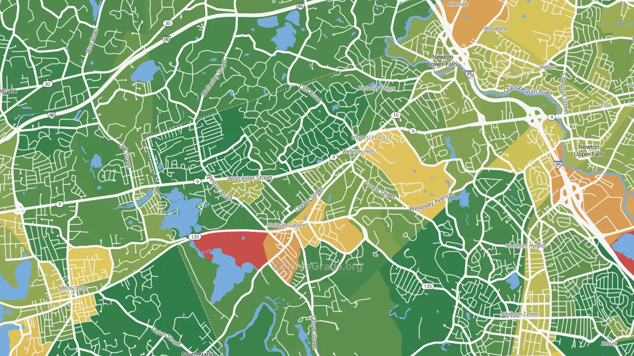 Wellesley, MA Map of Assault Rates