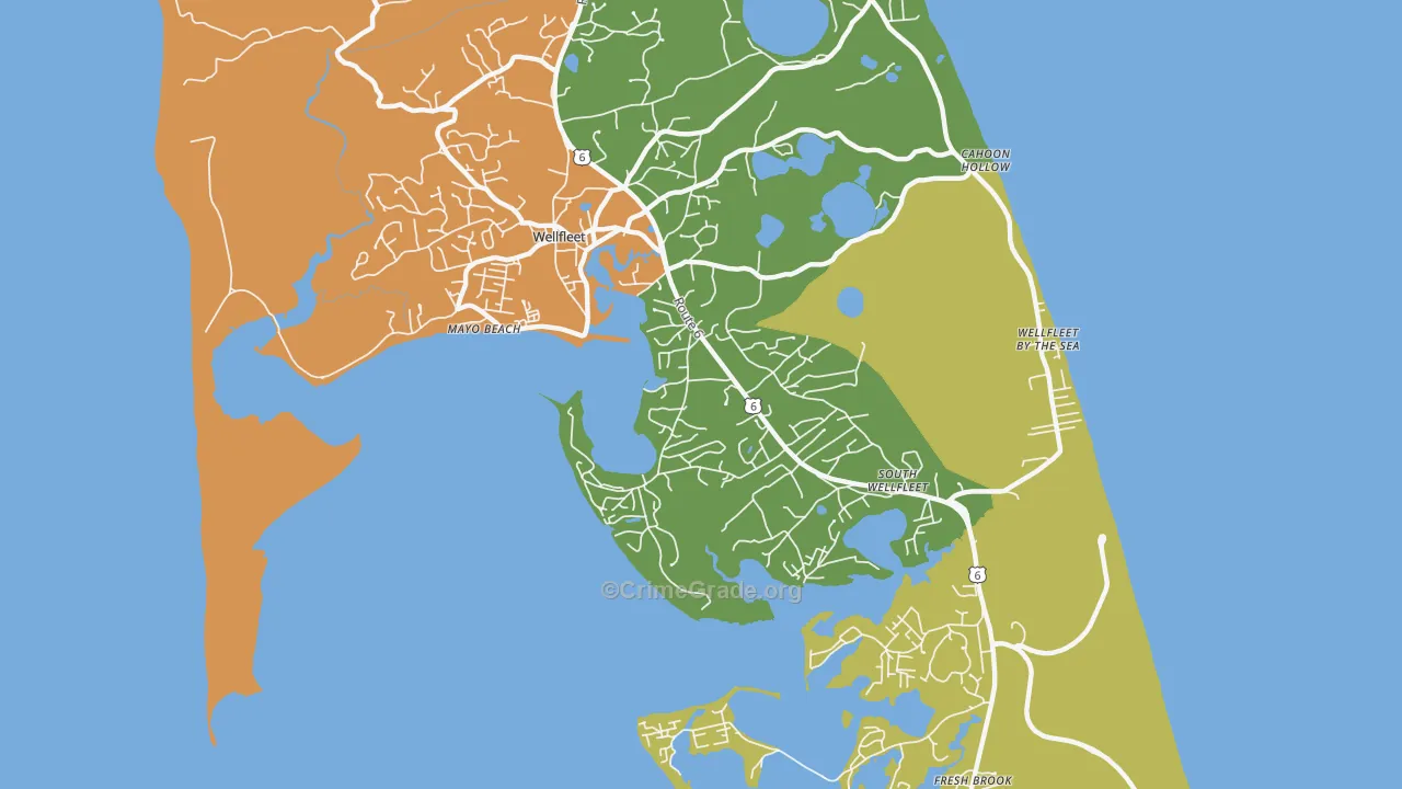 Wellfleet, MA Map of Assault Rates