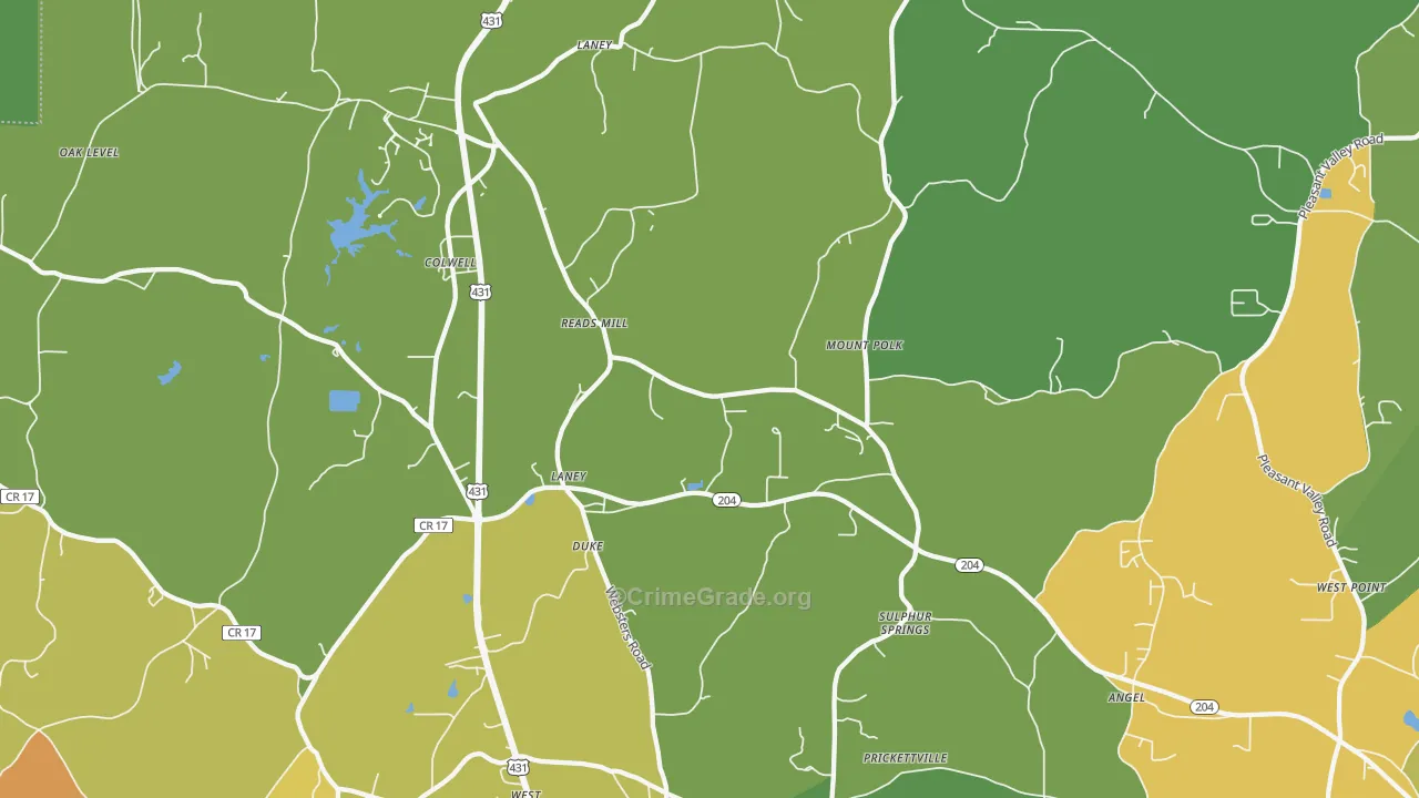 Wellington, AL Map of Assault Rates