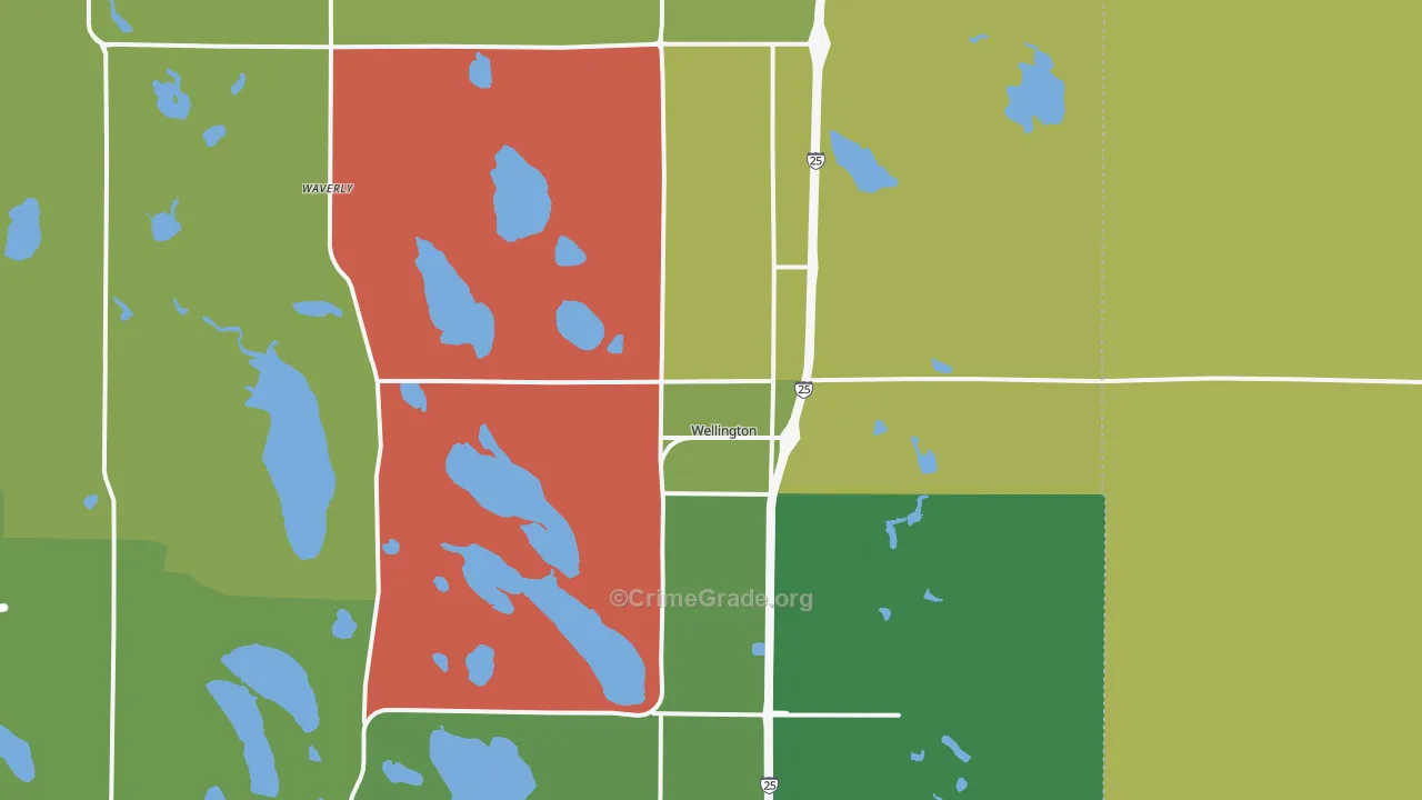 Wellington, CO Map of Assault Rates