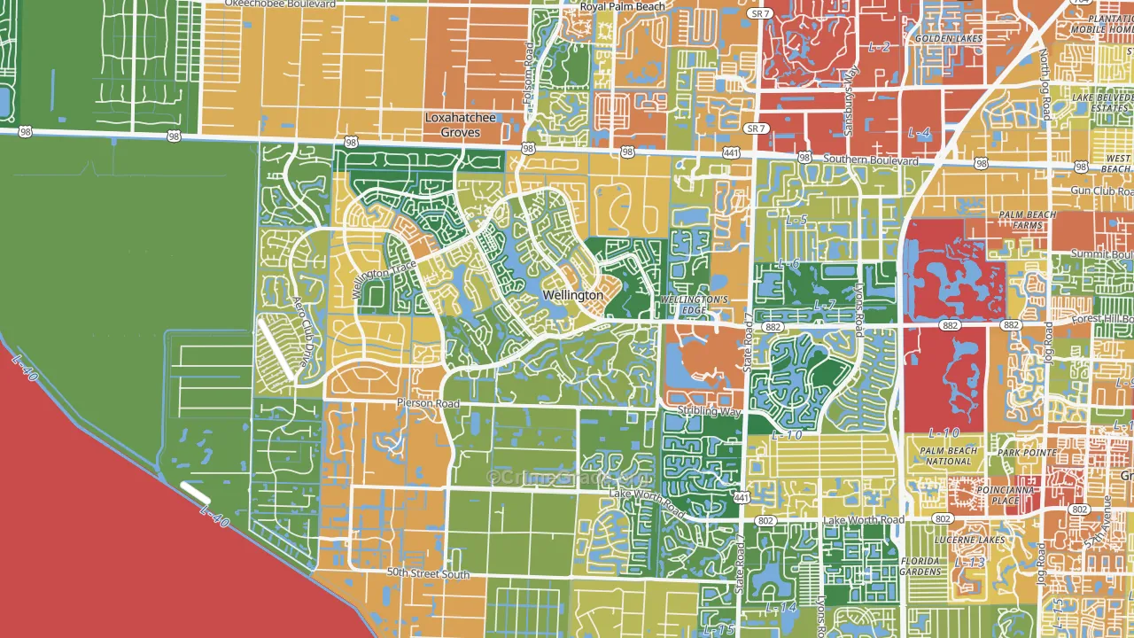 Wellington, FL Map of Assault Rates