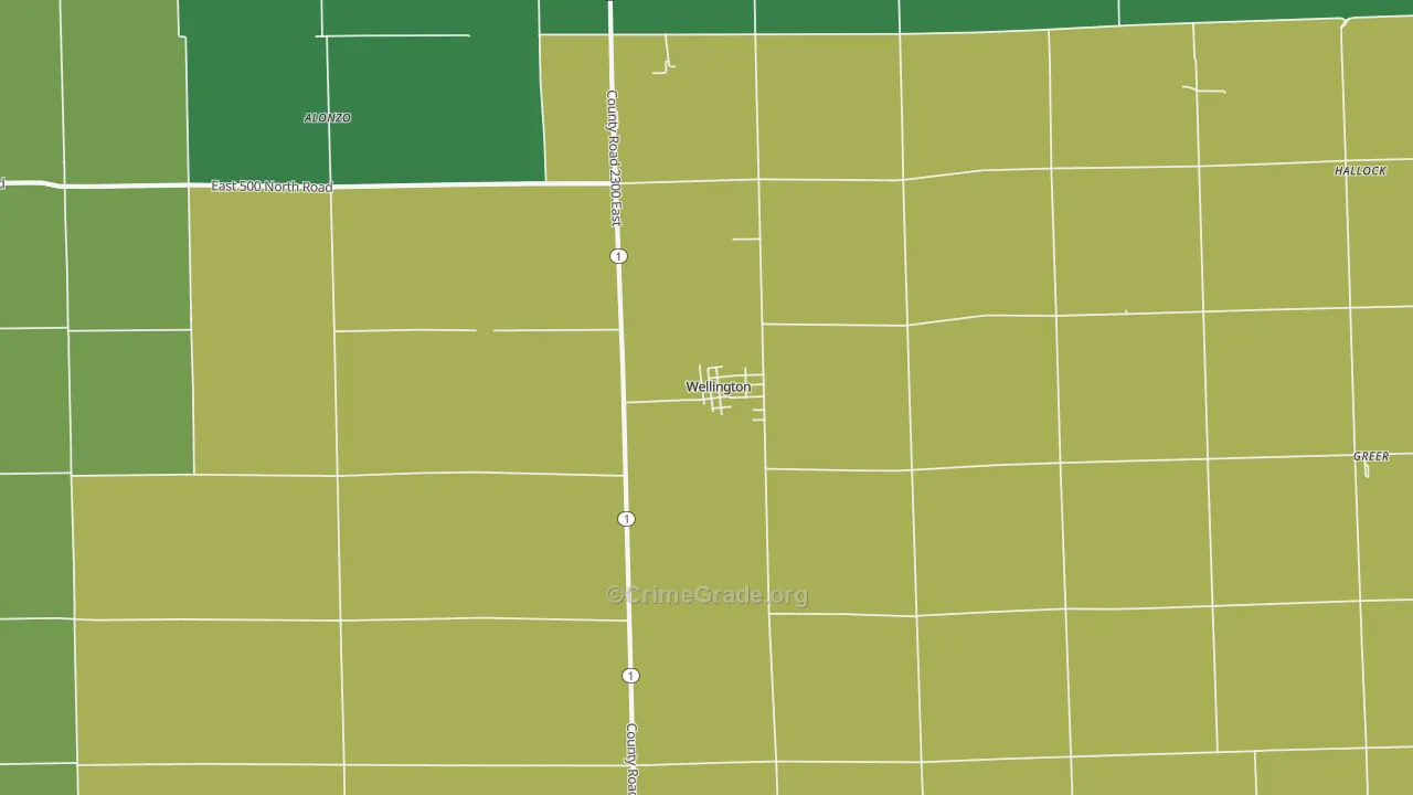 Wellington, IL Map of Assault Rates