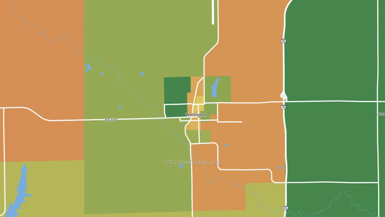 Wellington, KS Map of Assault Rates