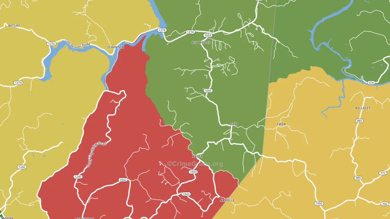 Wellington, KY Map of Assault Rates