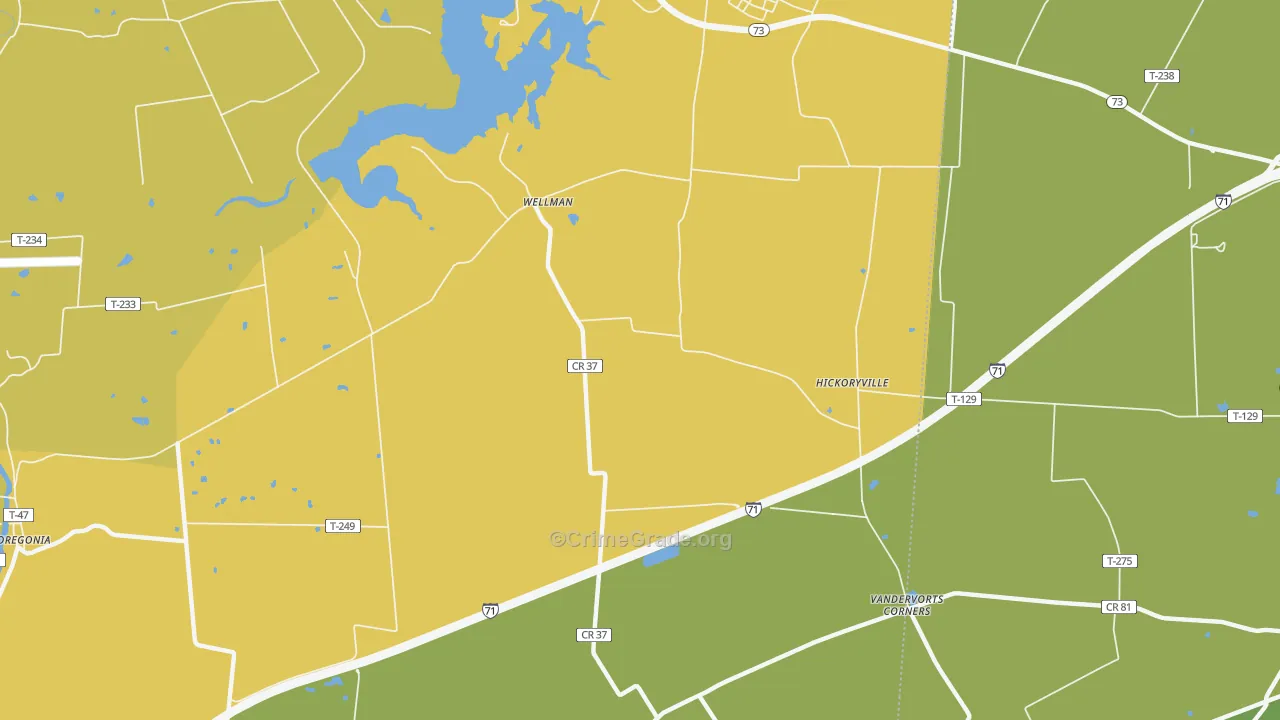 Wellman, OH Map of Assault Rates
