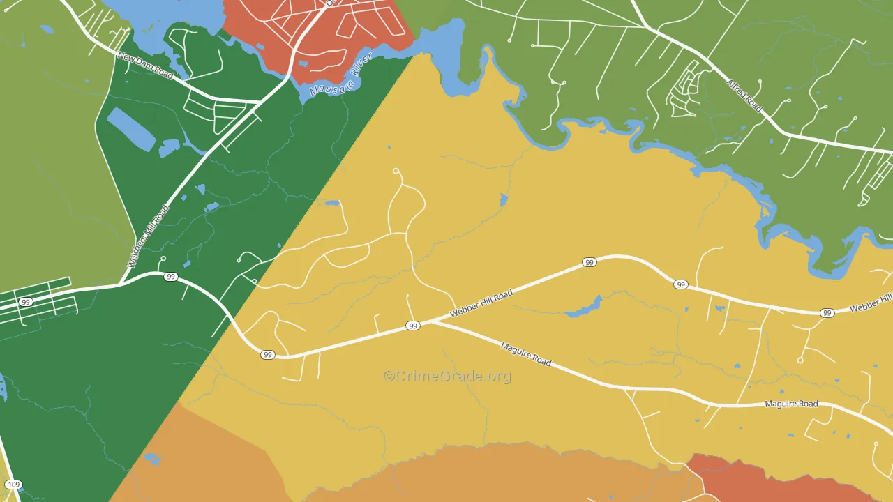 Wells Branch, ME Map of Assault Rates