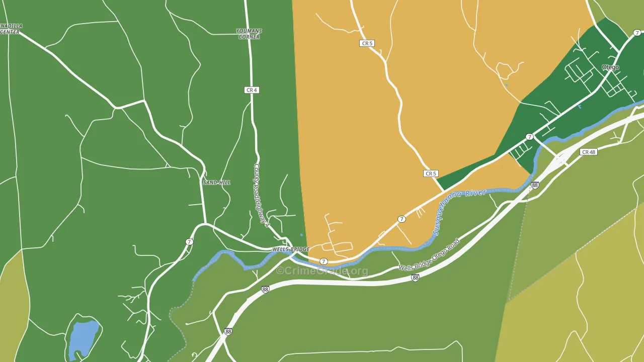 Wells Bridge, NY Map of Assault Rates
