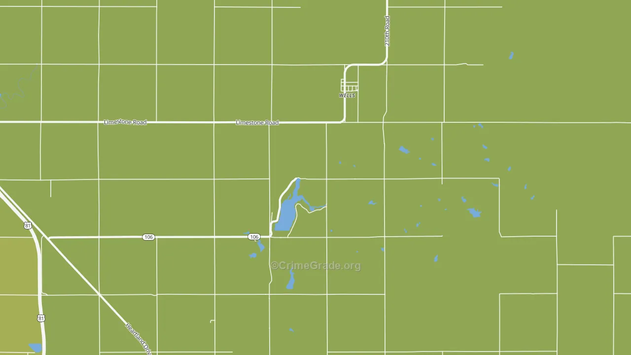 Wells, KS Map of Assault Rates