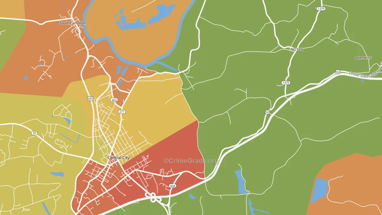 Wells, KY Map of Assault Rates